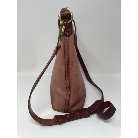 Madewell Mini Transport Tote Brick Red Leather Women's Hobo Purse Handbag - Picture 8 of 16